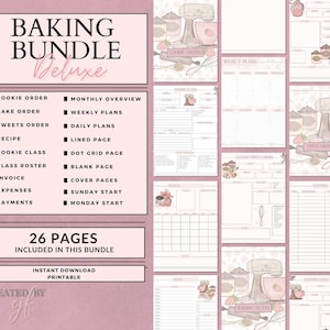 Baking Business Planner Bundle: Cookie, Cake, Sweets Orders (Printable PDF)