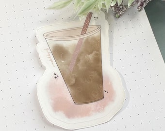 Iced Coffee Vinyl Sticker Decal • Hand Drawn Art
