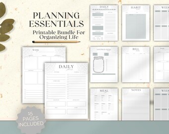 Planning Essentials Printable Bundle For Organizing Your Life Planner Inserts