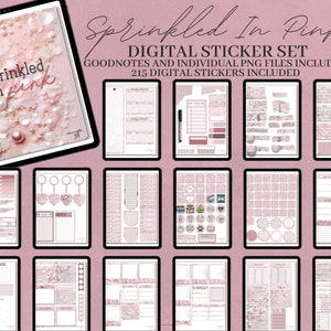 Sprinkled In Pink Digital Planner Stickers, GoodNotes Precropped Digital Stickers, Journaling stickers, Individual PNG, Digital iPad Sticker