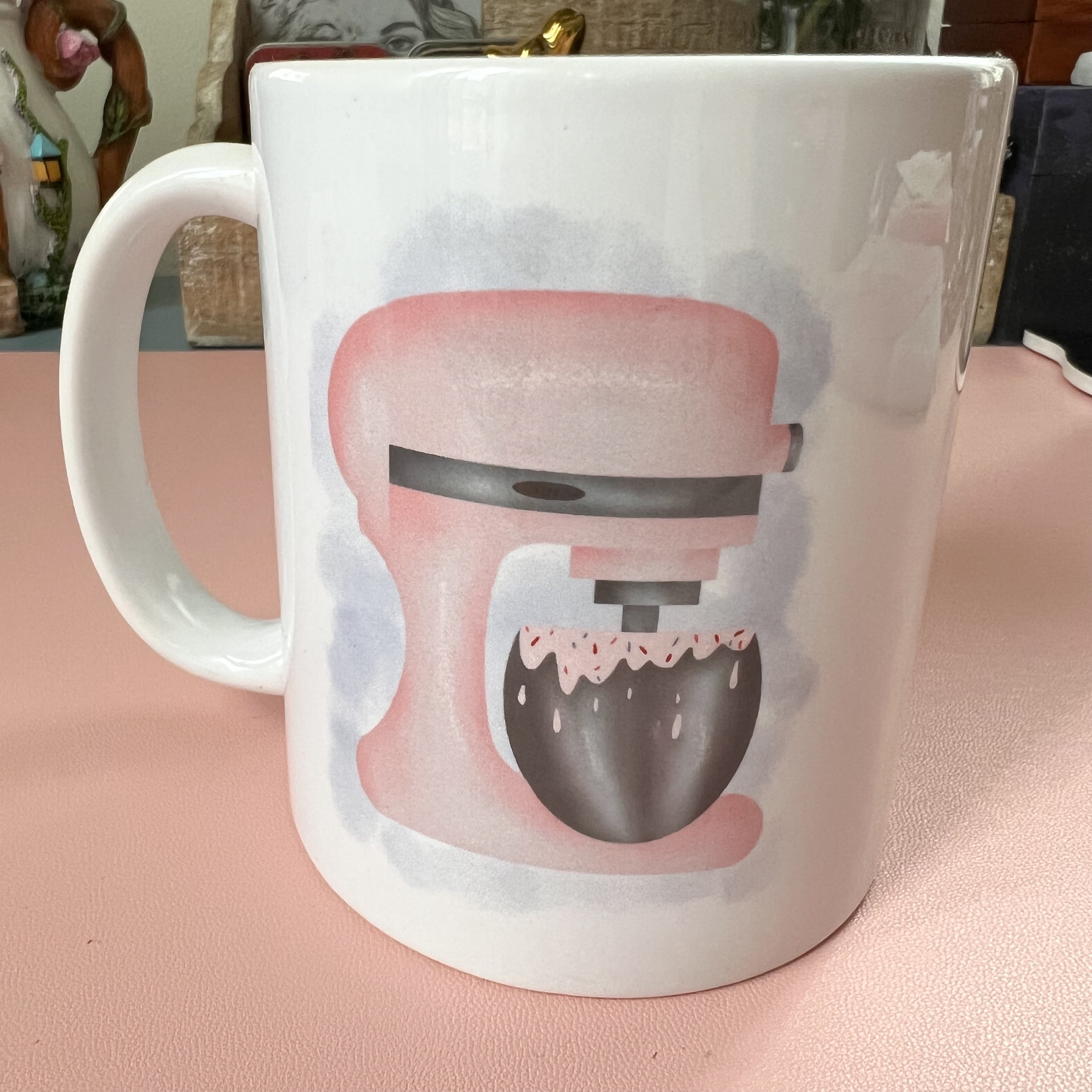 Pink Stand Mixer Mug, Baker Mug, Coffee Cup, 11oz 