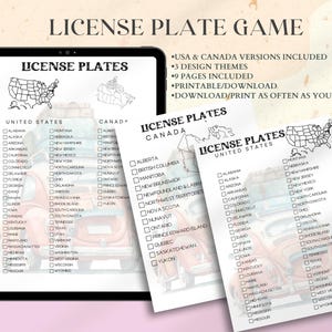 License Plate Road Trip Game Bundle Printable • Driving Activity Games • Planner Page, Printable, Digital Download