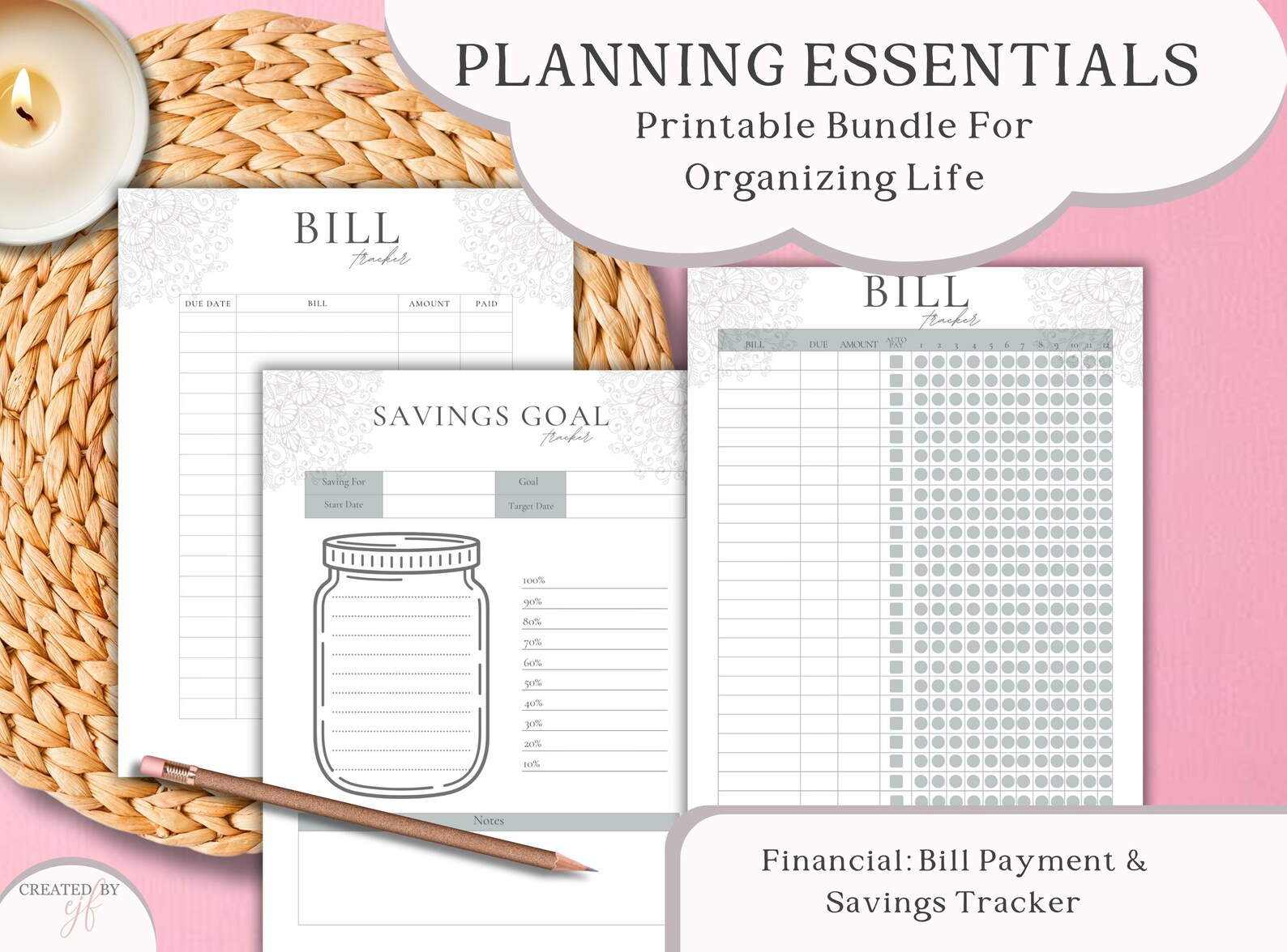 Planning Essentials Printable Bundle for Organizing Your Life Planner ...