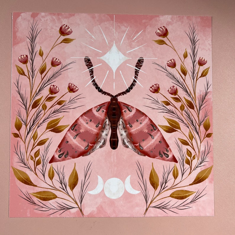 Magical Moth Art Print, 8"x8", Hand Drawn Wall Art Decor - Etsy