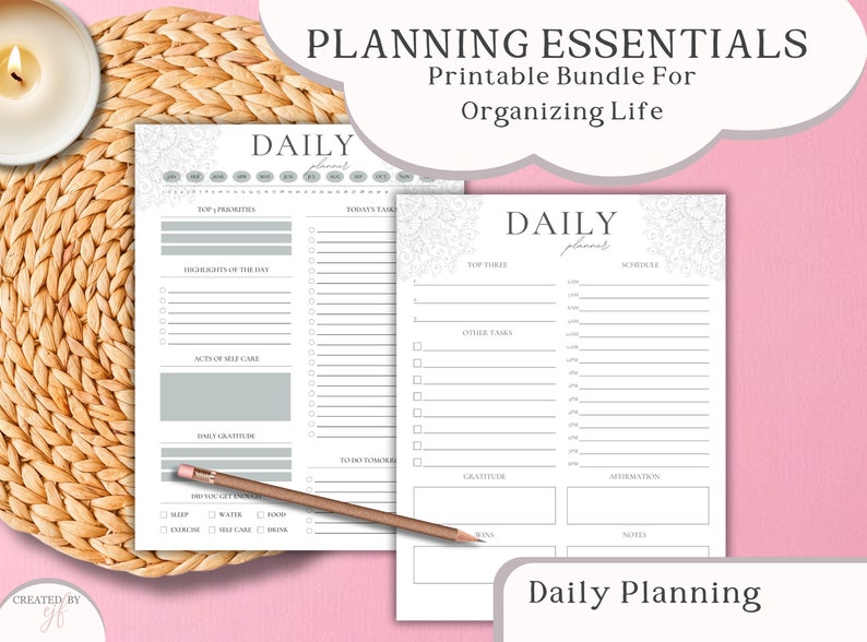 Planning Essentials Printable Bundle for Organizing Your Life Planner ...
