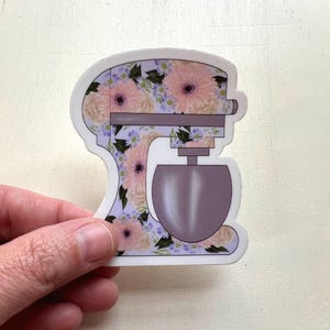 Floral Stand Mixer Sticker: Lavender & Pink Baking Decor • Hand Drawn Art