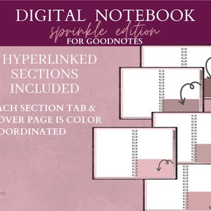 Sprinkle Digital Notebook, 5 Subject, for Goodnotes - Etsy