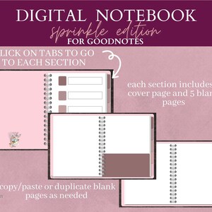 Sprinkle Digital Notebook, 5 Subject, for Goodnotes - Etsy