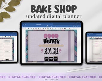 Undated Ultimate BakeShop Digital Planner for Baking Business • GoodNotes Cookie and Cake Organizer