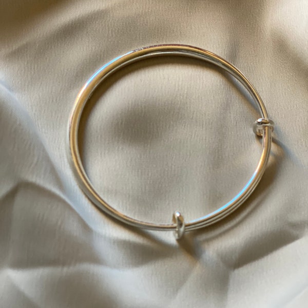 925 Sliver bangle Bracelet with adjustable closure