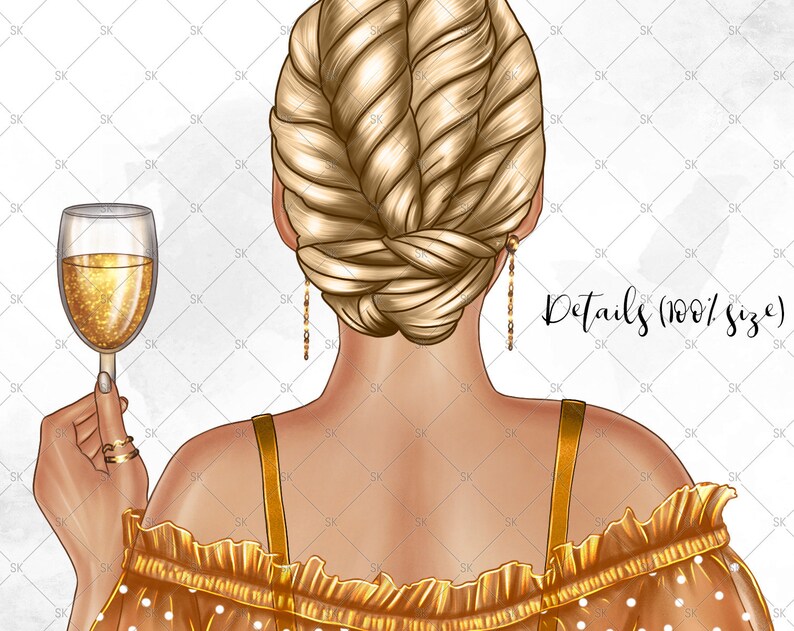 Best Friends Clipart Custom Soul Sister Girls with Champagne DIY Bestie PNG Files BFF Clip Art Digital