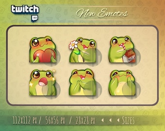 Cute Frog Twitch Emote / Instant download /Emojis For twitch streamers, youtubers, discord / froggie / Kawaii Frog