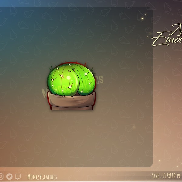 Cactus Booty Twitch emotes / Cactus butt emotes for streamers / Booty emotes /Kawaii cactus booty ass emote