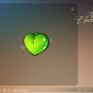 Twitch Leaf heart emote for streamers / Kawaii Leaf emote for your Twitch, Discord or Youtube