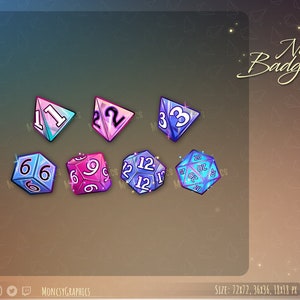 Dice Sub badges / Twitch and discord bit badges / Streamer badges / Twitch dice badge