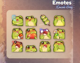 Cute Frog Twitch Emote / Instant download /Emojis For twitch streamers, youtubers, discord / froggie / Kawaii Frog