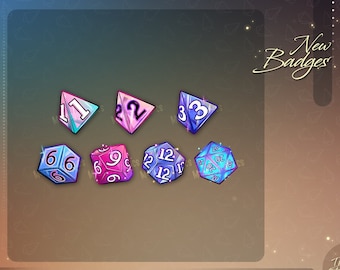 Dice Sub Badges: Twitch and Discord Streamer Badges (Digital Download)