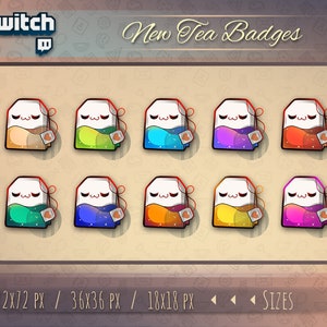 Tea Twitch Badges / Tea filter Twitch Bit Badges / Twitch Cheer Badges / Twitch Subscriber Badges / Twitch Sub Badges / Tea Sub Badges