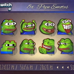 Pepe meme Emote for Twitch, Discord or YouTube / Twitch emotes / Pepe emotes /Streamer emotes