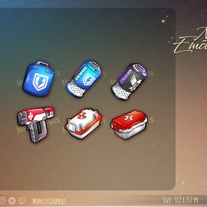 Twitch emotes // Apex heal inspired emotes for streamers / Apex Legends Inspired emotes / Twitch, Discord