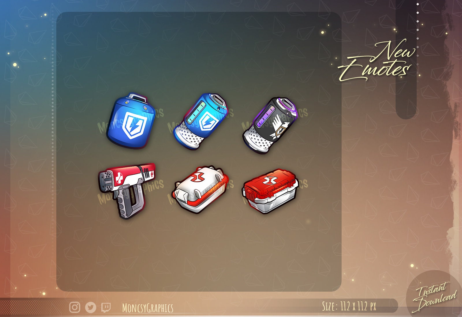 Twitch emotes // Apex heal inspired emotes for streamers / Apex Legends Inspired emotes / Twitch, Discord