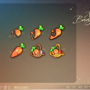 Osterkarotten Twitch Badges / Sub-Badges / Bit-Badges / Twitch Design