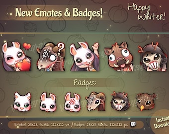 Huntress Inspired Emotes & Badges / Dead by Daylight Inspired Emotes and badges / Discord Emotes / Horror Emote Set - Twitch Emote Set