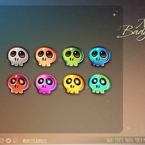 Twitch skull badges // Cute badges for streamers / Skulls /