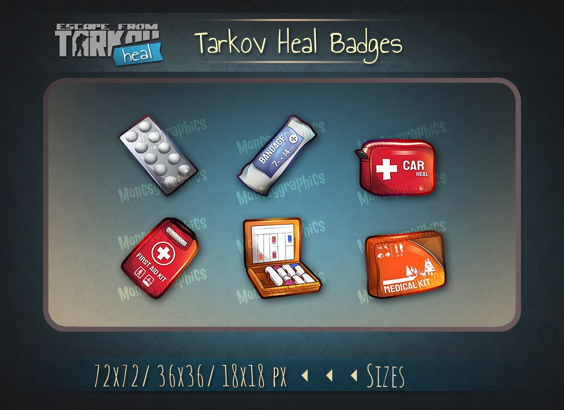 Twitch Badges / Escape From Tarkov Inspired Heal Badges for Streamers