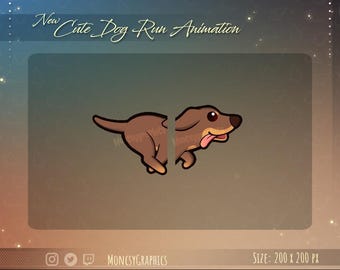 Animated Dachshund Run emote /Twitch Cute Dog Run emote / Discord emotes