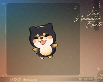 Animated Black Shiba Inu emote / Black Shiba Inu animated twitch emote / Youtube emote / Cute Black Shiba Inu Animated Twitch emote