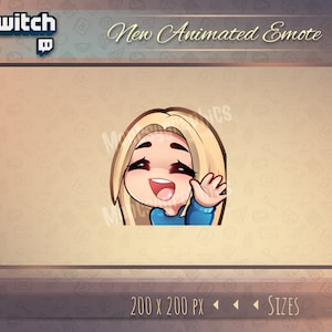 Animated chibi girl Hi emote / chibi girl Hi animated twitch emote / Youtube emote / Cute kawaii girl Animated Twitch emote
