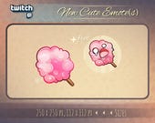 Cute Valentine's Day cotton candy Twitch Emotes / Kawaii cotton candy Twitch Sub Emotes / Valentine's Day emotes for twitch, discord