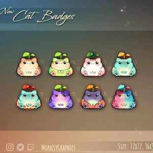 Cute Cat Twitch Discord badges / Cat Twitch badges / Twitch 8x Cat badges / Twitch Sub Cheer badges