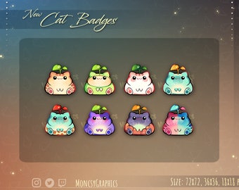 Cute Cat Twitch Discord badges / Cat Twitch badges / Twitch 8x Cat badges / Twitch Sub Cheer badges