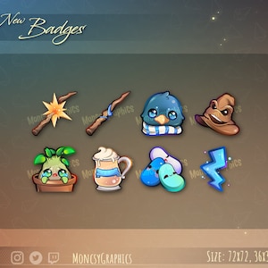 Cute Wizard Twitch Sub Badges/ Bit badges