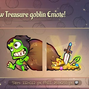Emote Goblin del tesoro per Twitch / Emote Goblin chibi per streamer / per Twitch e Discord