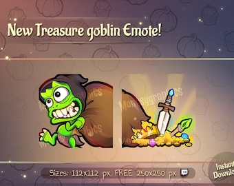 Treasure Goblin Chibi Emotes: Twitch/Discord Streamer Pack (Digital Download)