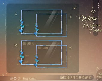 Winter Frost flower Webcam Frame Overlay: Stream Overlay (Digital Download)