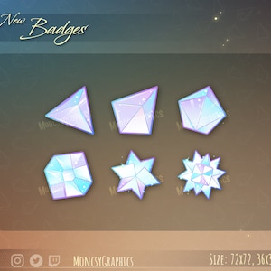Insignias de bits de Twitch / Sub-Insignias / Insignias de alegría / Insignias de suscriptor de Twitch / Discord