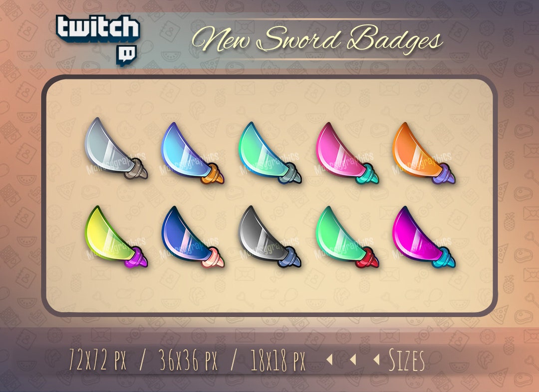 Twitch Sword Badges / Weapon Badges for Streamers / Streamer - Etsy