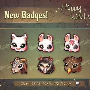 Huntress sub badges / Dead by Daylight Twitch cheer badges for streamers / cute badges for your Twitch Discord Youtube
