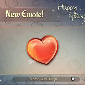 Heart Twitch emote / Cute Heart chibi emotes for streamers / Twitch emotes for your Twitch, Discord, Youtube