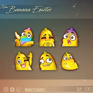 Twitch Cute Banana emotes for streamers / Kawaii Banana emote for your Twitch, Discord or Youtube