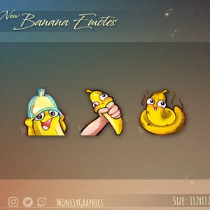 Twitch Cute Banana emotes for streamers / Kawaii Banan emote for your Twitch, Discord or Youtube
