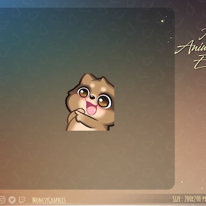 Animated Raccoon emote / Kawaii Raccoon animated twitch emote / Youtube emote / Cute Raccoon Animated Twitch emote