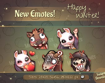 Huntress Inspired Emote / Twitch emote /Dead by Daylight Inspired Emotes / Discord Emotes / Horror Emote Set - Twitch Emote Set /