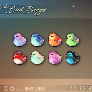 Twitch Bird badges / Cute badges for streamers / Bird badges / Animal badges