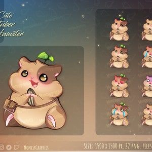 Cute Hamster PNGtuber Model / Voice Reactive Stream Mascot / Vtuber Twitch Discord / Vtuber Assets