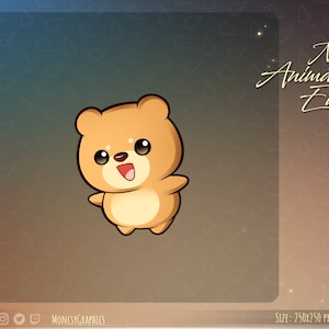 Animated Cute Bear emote / Brown Bear animated twitch emote / Youtube emote / Cute Bear Animated Twitch emote